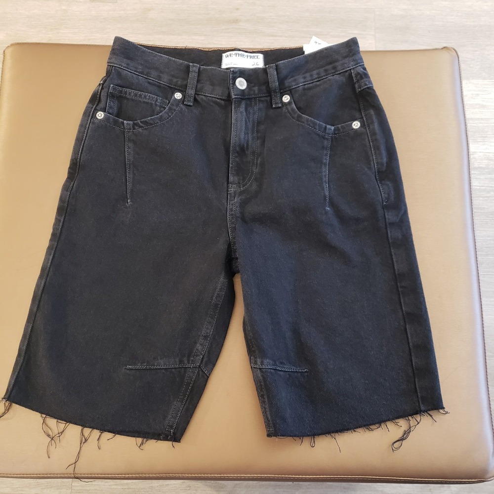 Free People Ghost Town High‎ Rise Long Short Size 26 NWT